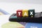 Tax Concept with colorful wooden block tax word on calculator