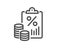 Tax document line icon. Tax rate report sign. Vector