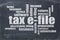 Tax e-file word cloud