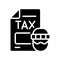 Tax evasion black glyph icon