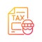 Tax evasion gradient linear vector icon