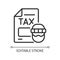 Tax evasion linear icon