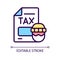 Tax evasion RGB color icon