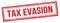 TAX EVASION text on red grungy vintage stamp