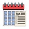 Tax financial document paper with calendar