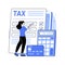 Tax form abstract concept vector illustration.