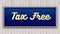 TAX FREE handwritten on blue leather pattern painting hanging on