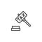 Tax hammer outline icon