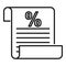 Tax inform paper icon, outline style