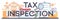 Tax inspection typographic header. Idea of tax reporting and control