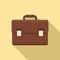 Tax inspector briefcase icon, flat style