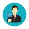 Tax inspector icon flat style. Vector illustration