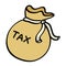 Tax money bag illustration on white background