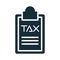 Tax obligation in clipboard silhouette style