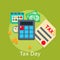 Tax payment vector flat business finance concept