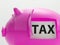 Tax In Piggy Shows Taxation Savings Taxpayer