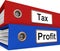 Tax Profit Folders Show Paying Income Taxes