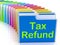 Tax Refund Folders Show Refunding Taxes Paid