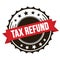 TAX REFUND text on red brown ribbon stamp