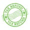 TAX REFUND, text written on green postal stamp