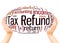 Tax Refund word cloud hand sphere concept