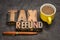 Tax refund words in letterpress wood type