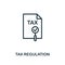 Tax Regulation icon. Creative element design from fintech technology icons collection. Pixel perfect Tax Regulation icon