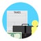 Tax return icon flat style