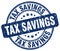tax savings blue stamp