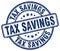 Tax savings blue stamp