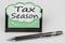 Tax Season written on talk bubble