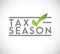 Tax time approval checkmark stamp concept icon