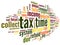Tax time concept in word tag cloud