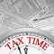 Tax time deadline on a clock