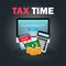 Tax Time, tax return concept. Online electronic tax return form.