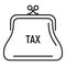 Tax woman wallet icon, outline style