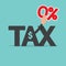 Tax word letter With a Person Hand Holding a Zero Percentage It is a Tax-Free Concept.