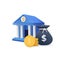 Taxation illustration 3D icons set. Preparing tax declaration, making income tax refund calculating business invoices 3D