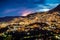 Taxco, Mexico - October 29, 2018. Night photo with pink cloud