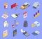 Taxes Accounting Isometric Icons