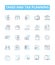 Taxes and tax planning vector line icons set. Taxes, Taxation, Taxation Planning, Planning, Return, Deductible, Payroll