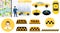 Taxi banner set. Set banner for taxi service. Vector illustration of taxi service concept. Passenger delivery