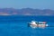 Taxi boat entering Hydra island