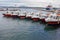 Taxi boats at the port of Spetses island