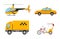 Taxi cab isolated vector illustration white background passenger car transport yellow icon sign city truck van cargo