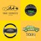 Taxi, cab set of vector logo, icon, symbol