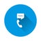 Taxi Call Center vector icon on blue background. Flat image with long shadow