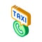 Taxi Call Telephone Service Online Taxi isometric icon vector illustration