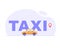 Taxi car. Concept of taxi service, geolocation, convenient use, car, driver, homecoming. Vector illustration in flat design for