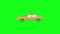 Taxi car running on green screen background, flat graphic animation